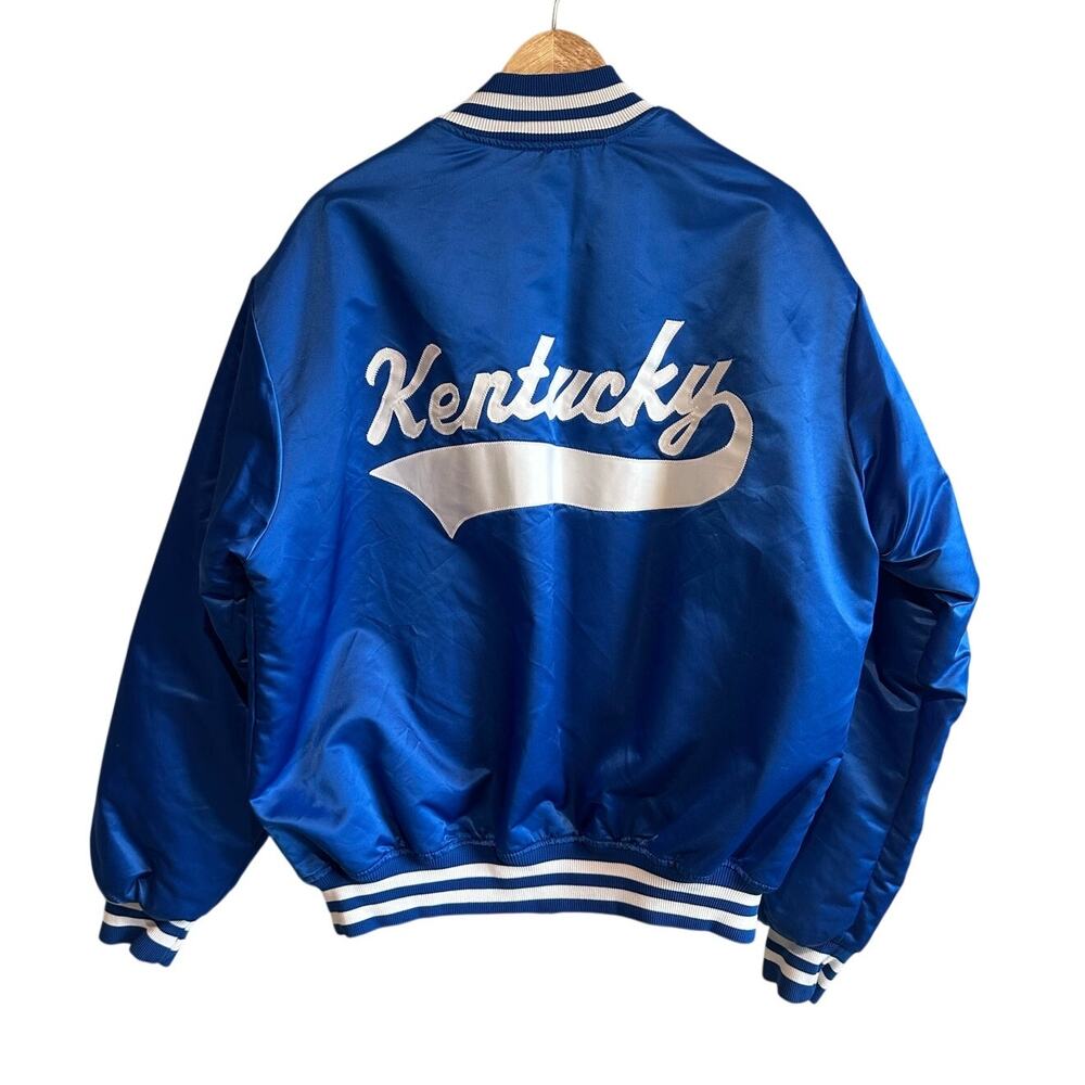 University of Kentucky Vintage Lined Satin Bomber The Jacket Factory Blue UK XXL